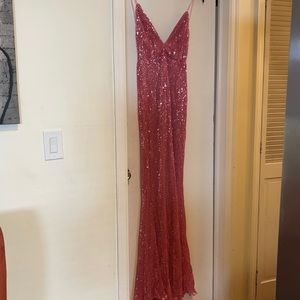 Pink sequin gown